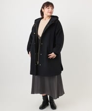 OLUAD01349 eur3(エウルキューブ) 【大きいサイズ】ライトカシミヤウールコート ブラック(94)