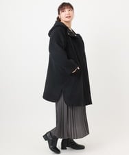 OLUAD01349 eur3(エウルキューブ) 【大きいサイズ】ライトカシミヤウールコート ブラック(94)