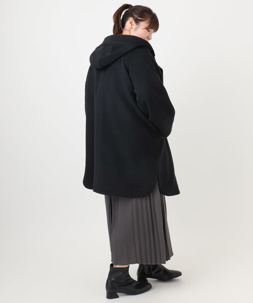 OLUAD01349 eur3(エウルキューブ) 【大きいサイズ】ライトカシミヤウールコート ブラック(94)