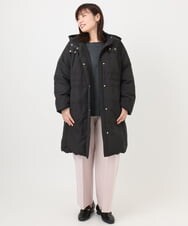 OLUAD03349 eur3(エウルキューブ) 【大きいサイズ】フードロングダウンコート ブラック(94)