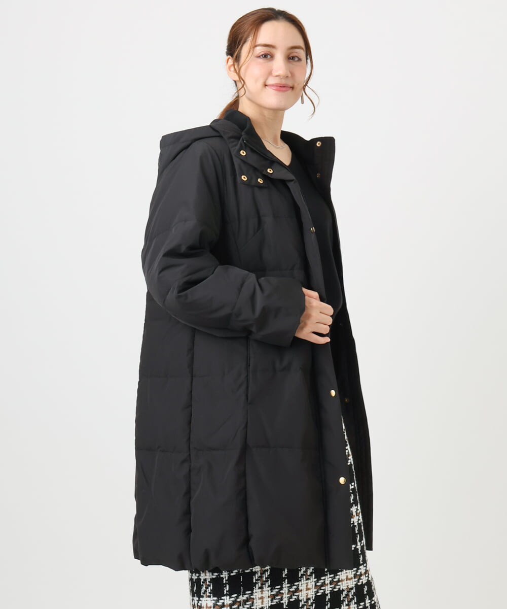 OLUAD03349 eur3(エウルキューブ) 【大きいサイズ】フードロングダウンコート ブラック(94)