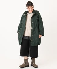 OLUAD04369 eur3(エウルキューブ) 【WEB/一部店舗限定】【大きいサイズ】ライナー付フーディーコート グリーン(35)