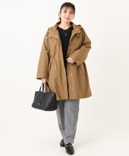 OLUAD04369 eur3(エウルキューブ) 【WEB/一部店舗限定】【大きいサイズ】ライナー付フーディーコート キャメル(83)