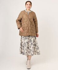 OLUAD04369 eur3(エウルキューブ) 【WEB/一部店舗限定】【大きいサイズ】ライナー付フーディーコート キャメル(83)