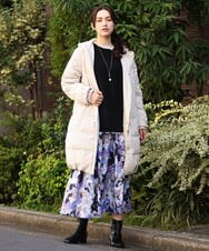 OLUAV01319 eur3(エウルキューブ) 【大きいサイズ】マットタフタダウンコート ベージュ(82)
