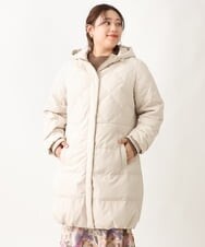 OLUAV01319 eur3(エウルキューブ) 【大きいサイズ】マットタフタダウンコート ベージュ(82)