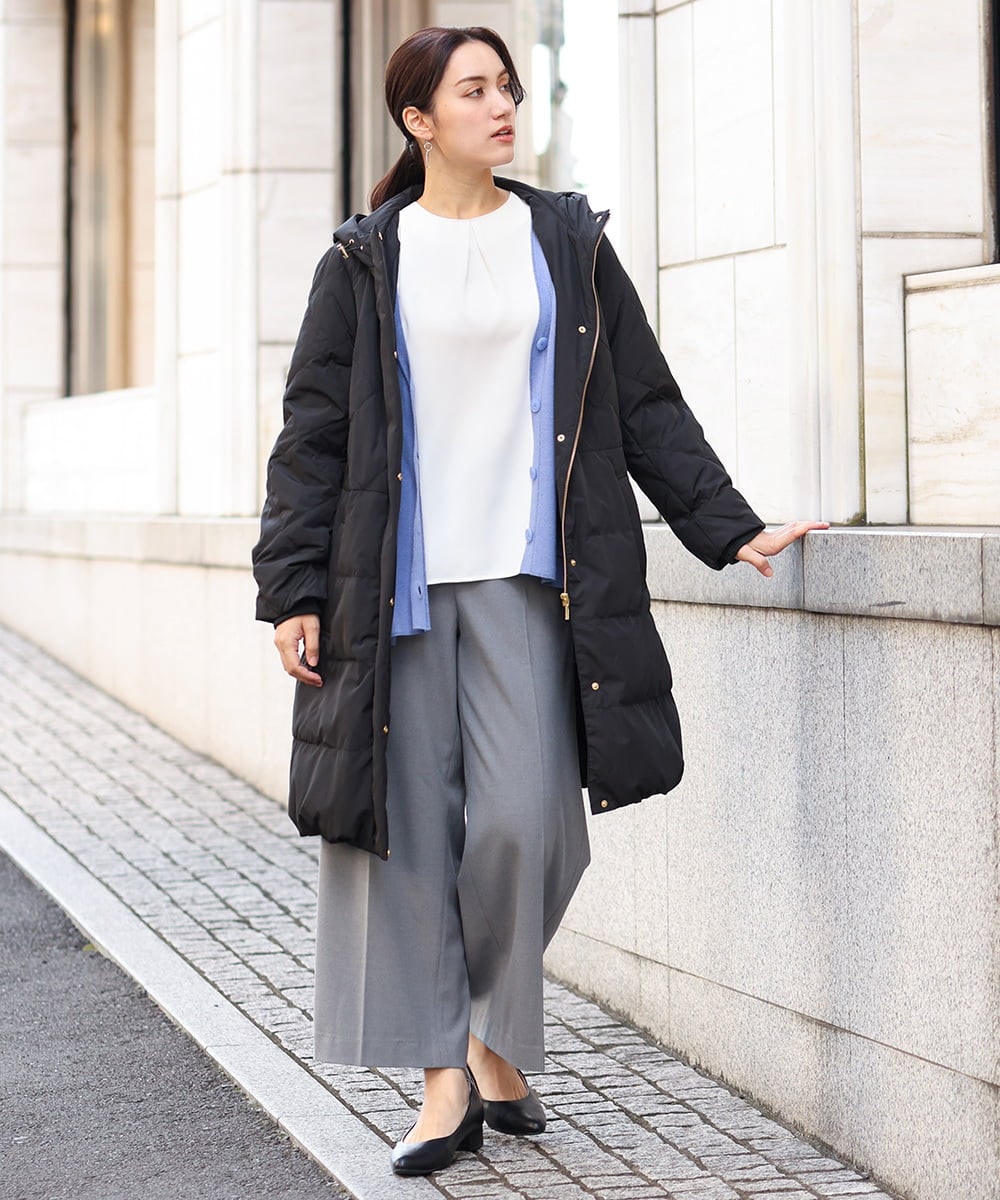 OLUAV01319 eur3(エウルキューブ) 【大きいサイズ】マットタフタダウンコート ブラック(94)