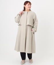 OLUBD09239 eur3(エウルキューブ) 【大きいサイズ】ノーカラートレンチコート ベージュ(82)