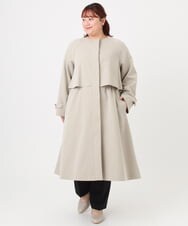 OLUBD09239 eur3(エウルキューブ) 【大きいサイズ】ノーカラートレンチコート ベージュ(82)