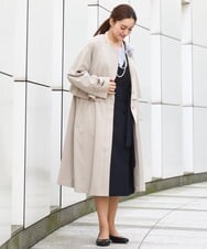 OLUBD09239 eur3(エウルキューブ) 【大きいサイズ】ノーカラートレンチコート ベージュ(82)