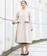 OLUBD09239 eur3(エウルキューブ) 【大きいサイズ】ノーカラートレンチコート ベージュ(82)