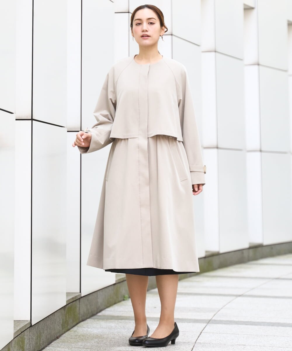 OLUBD09239 eur3(エウルキューブ) 【大きいサイズ】ノーカラートレンチコート ベージュ(82)