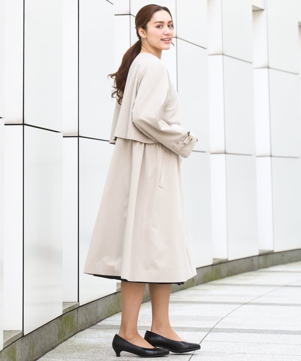 OLUBD09239 eur3(エウルキューブ) 【大きいサイズ】ノーカラートレンチコート ベージュ(82)