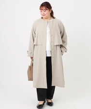 OLUBD09239 eur3(エウルキューブ) 【大きいサイズ】ノーカラートレンチコート ベージュ(82)