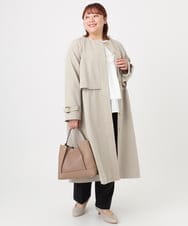 OLUBD09239 eur3(エウルキューブ) 【大きいサイズ】ノーカラートレンチコート ベージュ(82)