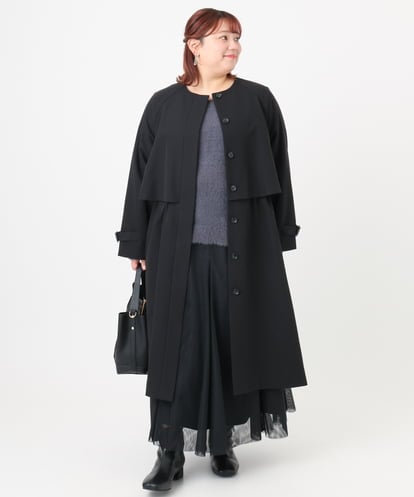 OLUBD09239 eur3 【大きいサイズ】ノーカラートレンチコート