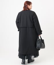OLUBD09239 eur3(エウルキューブ) 【大きいサイズ】ノーカラートレンチコート ブラック(94)