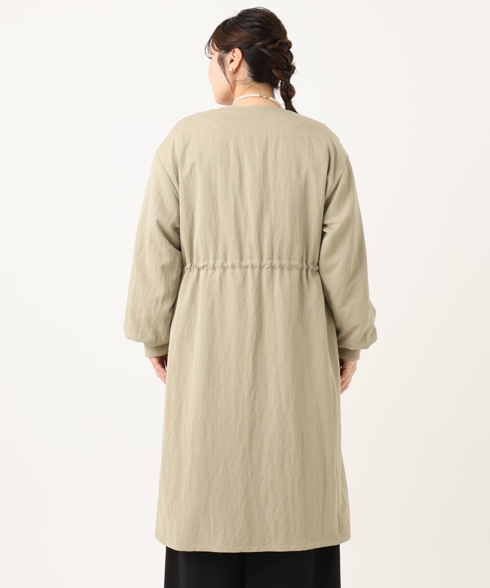OLULA05199 eur3(エウルキューブ) 【大きいサイズ】ノーカラーロングコート ベージュ(82)