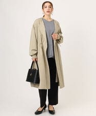 OLULA05199 eur3(エウルキューブ) 【大きいサイズ】ノーカラーロングコート ベージュ(82)