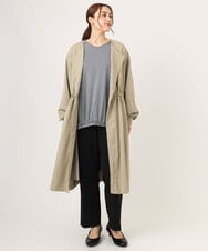 OLULA05199 eur3(エウルキューブ) 【大きいサイズ】ノーカラーロングコート ベージュ(82)