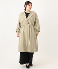 OLULA05199 eur3(エウルキューブ) 【大きいサイズ】ノーカラーロングコート ベージュ(82)