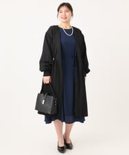 OLULA05199 eur3(エウルキューブ) 【大きいサイズ】ノーカラーロングコート ブラック(94)