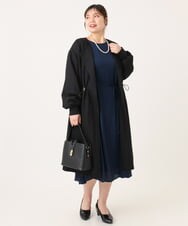 OLULA05199 eur3(エウルキューブ) 【大きいサイズ】ノーカラーロングコート ブラック(94)