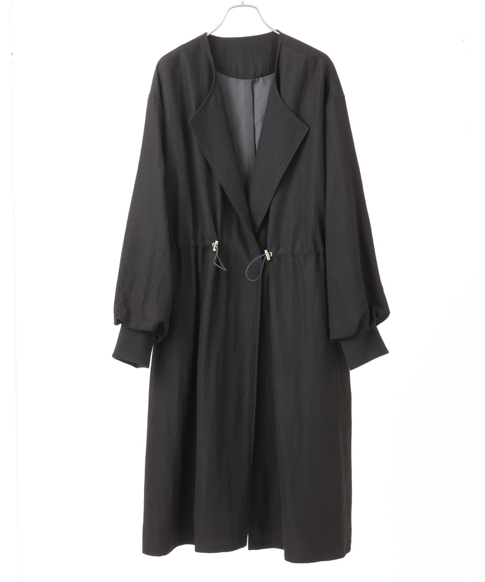 OLULA05199 eur3(エウルキューブ) 【大きいサイズ】ノーカラーロングコート ブラック(94)