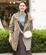 OLULS02259 eur3(エウルキューブ) 【大きいサイズ】ナイロンワッシャー中綿スタンドコート カーキ(36)