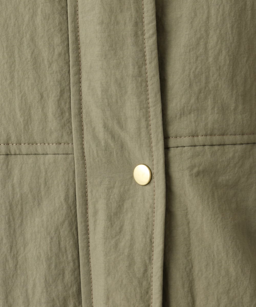 OLULS02259 eur3(エウルキューブ) 【大きいサイズ】ナイロンワッシャー中綿スタンドコート カーキ(36)