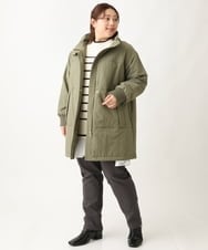OLULS02259 eur3(エウルキューブ) 【大きいサイズ】ナイロンワッシャー中綿スタンドコート カーキ(36)