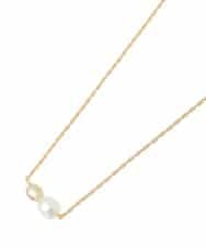 OZ2AD43039 eur3(エウルキューブ) メタル×パールワントップネックレス ゴールド