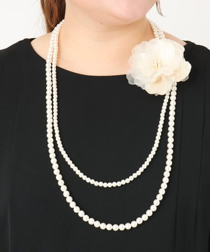 OZ2CA01054 eur3 【2点セット】パールネックレス×フラワーコサージュ