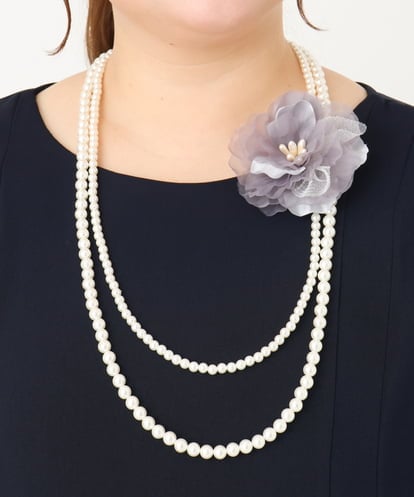 OZ2CA01054 eur3 【2点セット】パールネックレス×フラワーコサージュ