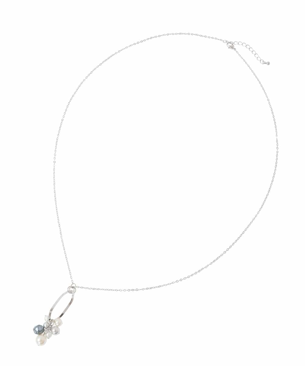 OZ2DD04039 eur3(エウルキューブ) メタルサークルパールモチーフネックレス シルバー