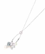 OZ2DD04039 eur3(エウルキューブ) メタルサークルパールモチーフネックレス シルバー