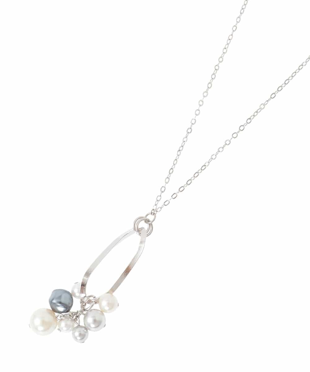 OZ2DD04039 eur3(エウルキューブ) メタルサークルパールモチーフネックレス シルバー