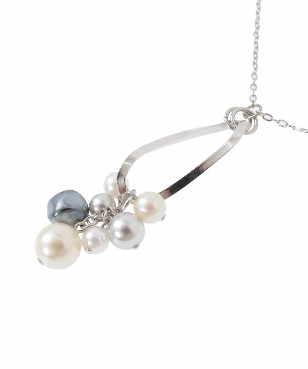 OZ2DD04039 eur3(エウルキューブ) メタルサークルパールモチーフネックレス シルバー