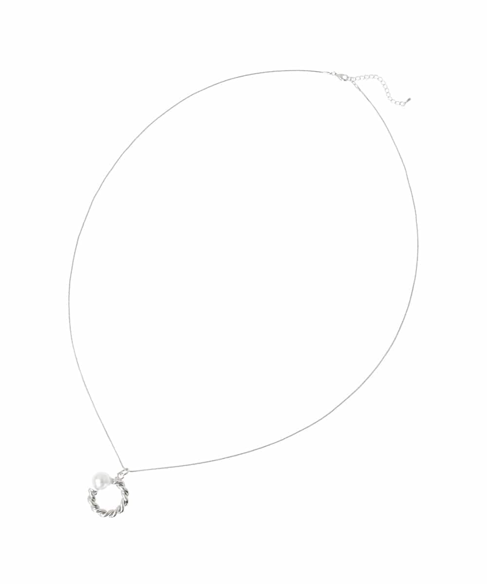 OZ2FA11039 eur3(エウルキューブ) メタルサークルパールロングネックレス シルバー(96)