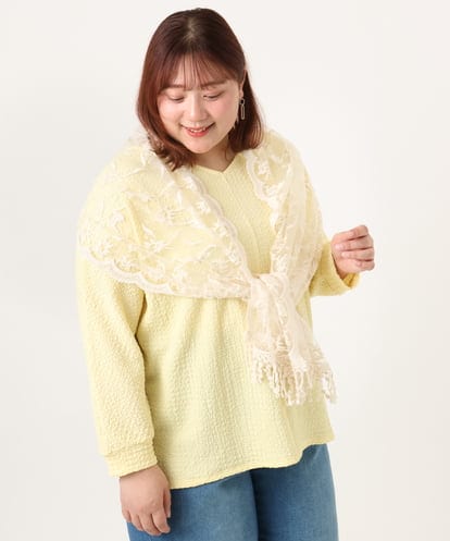 OZ3DD03054 eur3 コットン刺繍シアー猫ストール