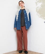 OZ3JD08039 eur3(エウルキューブ) コットンレース三角スカーフ アイボリー