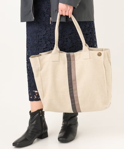 OZ5EA05074 eur3 配色ラインスクエアトートバッグ