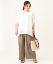 OZ5GV11079 eur3(エウルキューブ)  【2WAY】異素材ドッキングペーパートート ベージュ