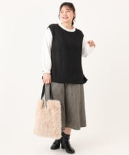 OZ5LA23069 eur3(エウルキューブ) シャギーファートートバッグ ベージュ(82)