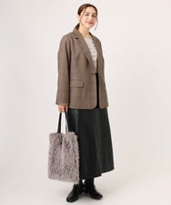 OZ5LA23069 eur3(エウルキューブ) シャギーファートートバッグ グレー(92)