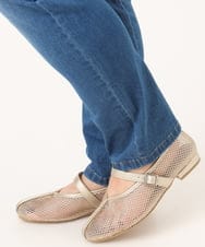 OZ6ED04079 eur3(エウルキューブ) 【la farfaコラボ】Vカットメッシュパンプス ゴールド