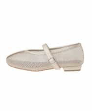 OZ6ED04079 eur3(エウルキューブ) 【la farfaコラボ】Vカットメッシュパンプス ゴールド