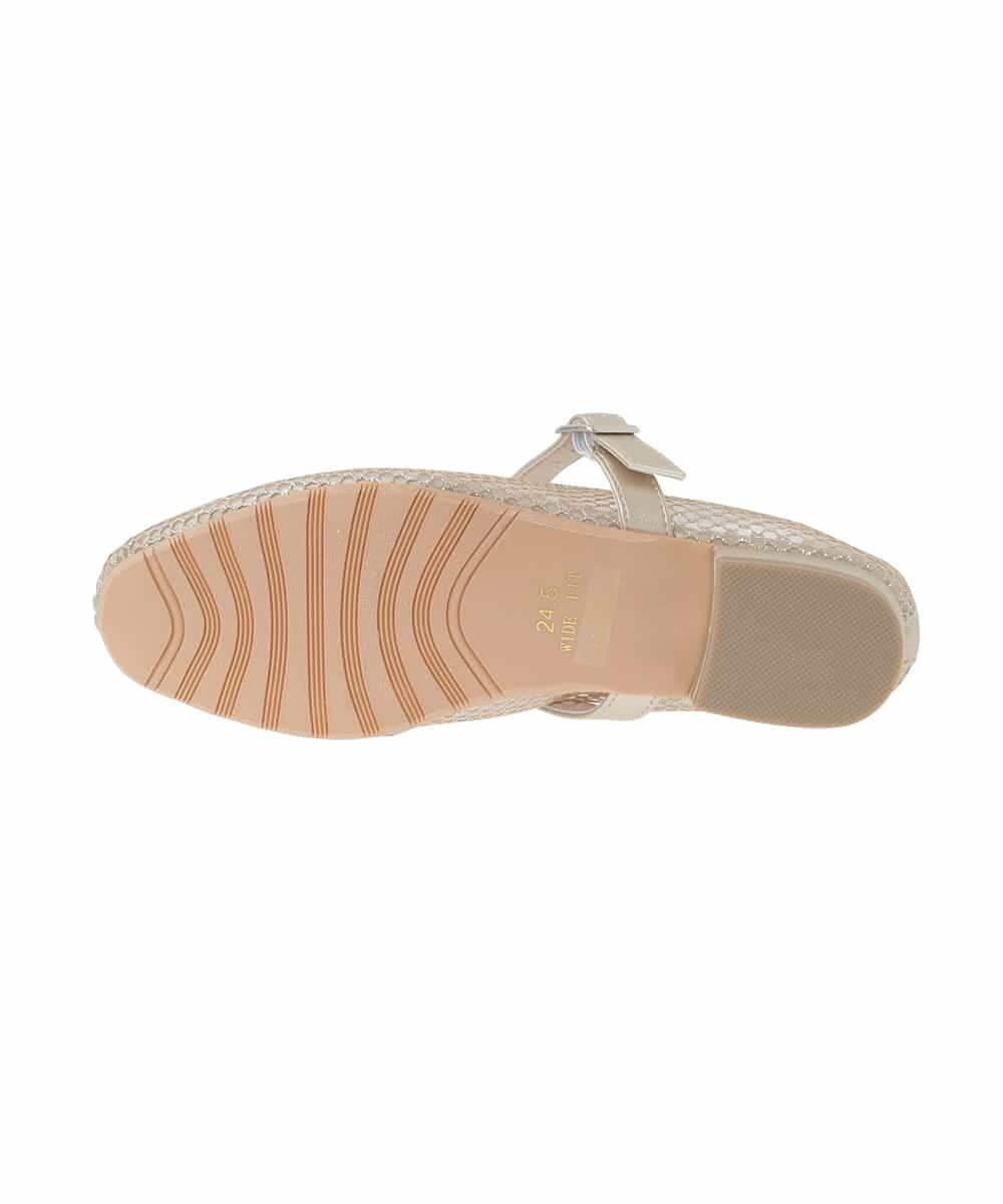 OZ6ED04079 eur3(エウルキューブ) 【la farfaコラボ】Vカットメッシュパンプス ゴールド