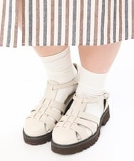 OZ6ES03065 eur3(エウルキューブ) 【幅広さんOK！ワイズ4E】la farfaシューズコラボ！グルカサンダル アイボリー(80)