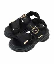 OZ6FA05089 eur3(エウルキューブ) ベルトデザインボリュームサンダル ブラック(94)